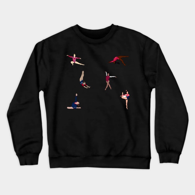 USA Women’s Gymnastics Sticker Pack Crewneck Sweatshirt by GrellenDraws